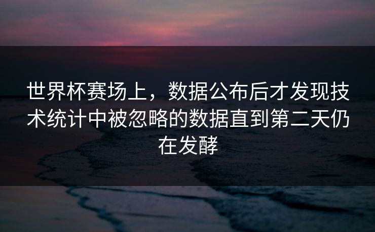 世界杯赛场上,数据公布后才发现技术统计中被忽略的数据直到第二天仍在发酵 世界杯赛场上,数据公布后才发现技术统计中被忽略的数据直到第二天仍在发酵