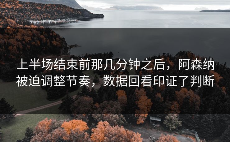 上半场结束前那几分钟之后，阿森纳被迫调整节奏，数据回看印证了判断